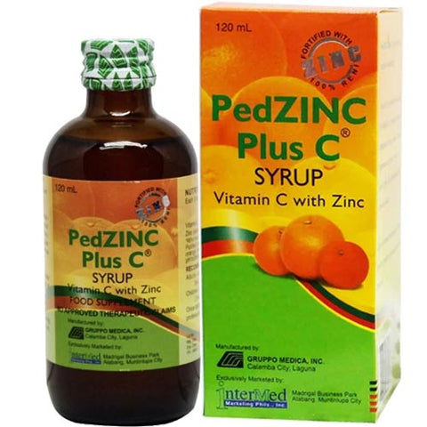 PedZinc Plus C - Syrup Vitamin C with Zinc - 120 ML