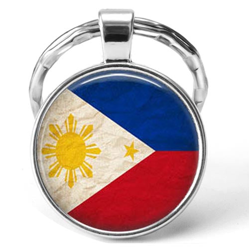 Philippines Keychain Flag - Premium Circle Metal Alloy - 10X10X5 cm