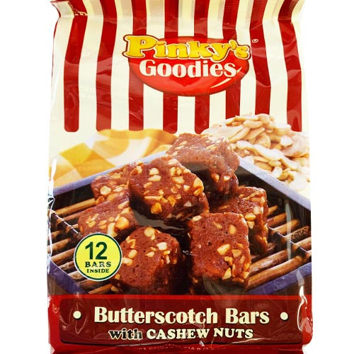 Pinky's Goodies - Butterscotch Bars with Cashew Nuts - 12 Pieces - 7.60 OZ