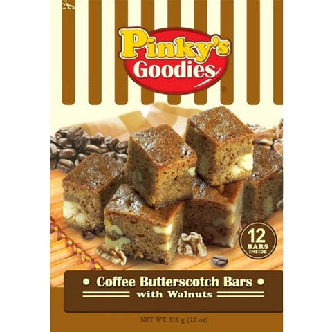 Pinky's Goodies - Coffee Butterscotch Bars with Walnuts - 12 Pieces - 7.60 OZ