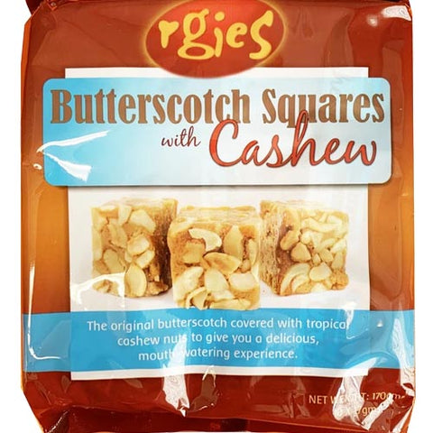 RGIES - Butterscotch Squares with Cashews - 10 Pieces - 170 G