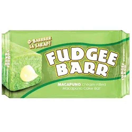 Rebisco - Fudgee Barr - Macapuno Cream Filled Macapuno Cake Bar - 10 Pack - 42 G