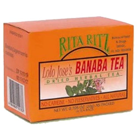 Rita Ritz - Lolo Jose's Banaba Tea - Dried Herbal Tea- 14 Tea Bags - 21 G