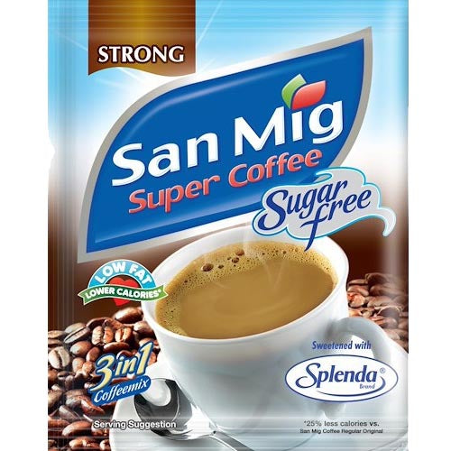 San Mig - Super Coffee - Strong - Sugar Free - 3 in 1 Coffeemix