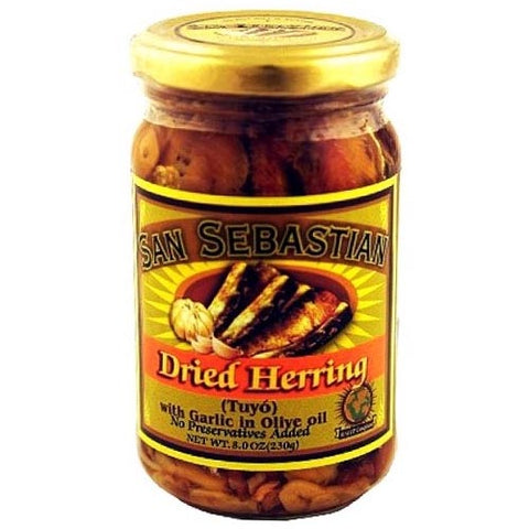 San Sebastian - Dried Herring - Hot and Spicy-Tuyo with Garlic in Olive Oil - 220 G