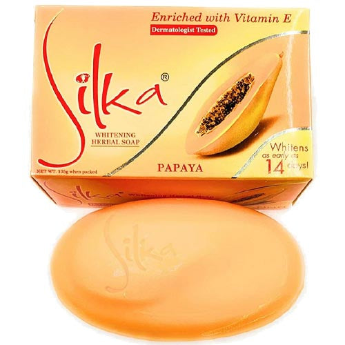 Silka - Whitening Herbal Soap - Papaya Enriched with Vitamin E - 135 G