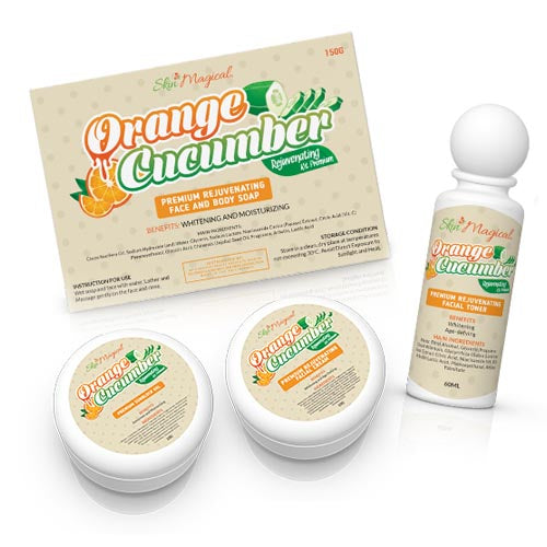Skin Magical - Orange Cucumber Premium Rejuvenating Face and Body Soap  - 300 G