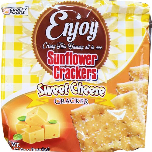Sunflower Crackers - Enjoy Crispy Thin Yummy All in One Sweet Cheese Crackers - 8 Packs - 13.5g