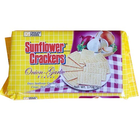 Sunflower Crackers - Onion Garlic Flavor - 170 G