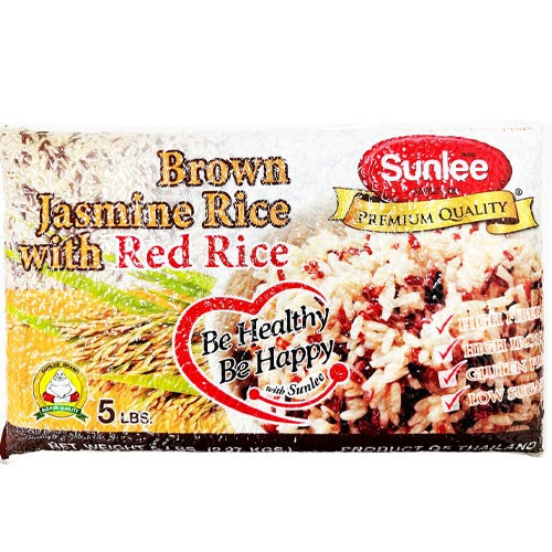 Sunlee Brand - Brown Jasmine Rice with Red Rice - 5 LBS