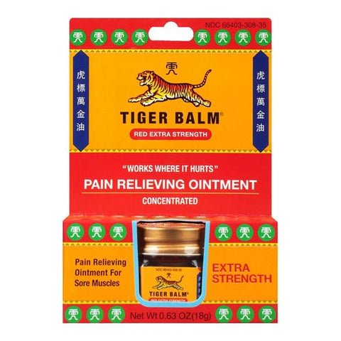 Tiger Balm - Pain Relieving Ointment for Sore Muscles - Concentrated - Extra Strength - 18 G
