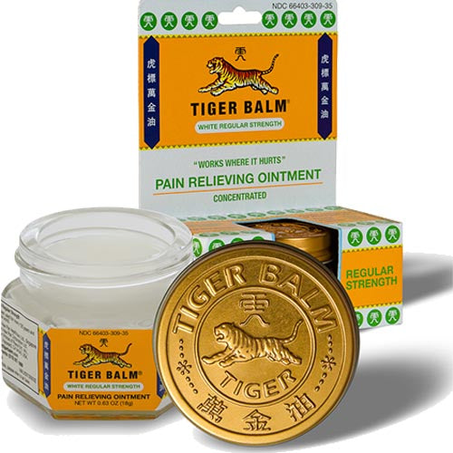 Tiger Balm - White Regular Strength - Pain Relieving Ointment - Concentrated - .63 OZ