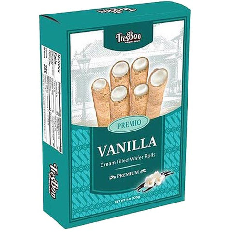 TresBon - Premio - Vanilla Cream Filled Wafer Rolls - Premium - 120 G