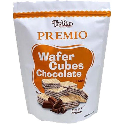 TresBon - Premio - Wafer Cubes Chocolate - Rich and Creamy - 8.5 OZ