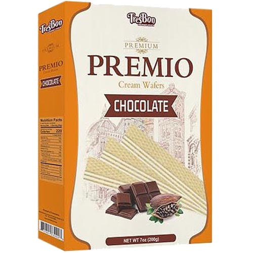 TresBon - Premium - Premio - Cream Wafers - Chocolate - 200 G