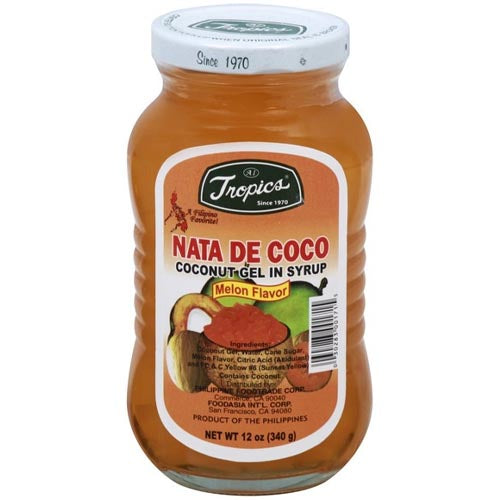 Tropics - Nata De Coco - Melon Flavor - Coconut Gel in Syrup - 12 OZ