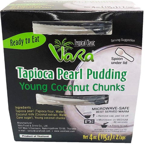 Vara - Tapioca Pearl Pudding - Young Coconut Chunks - 2 Cups - 4 OZ