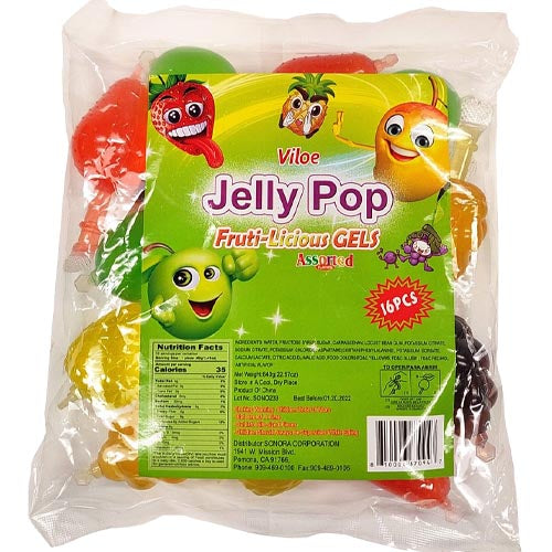 Viloe - Jelly Pop - Fruti-licious Gels - Assorted - 16 Pieces - 640 G