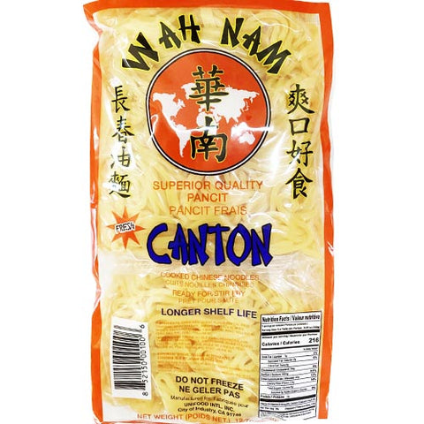 Wah Nam - Fresh Canton - Superior Quality Pancit - Cooked Chinese Noodles- Ready for Stir Fry -14 OZ