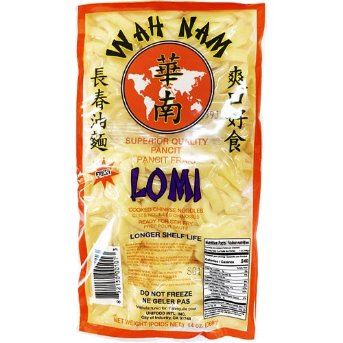 Wah Nam - Fresh Lomi - Superior Quality Pancit - Cooked Chinese Noodles- Ready for Stir Fry -14 OZ