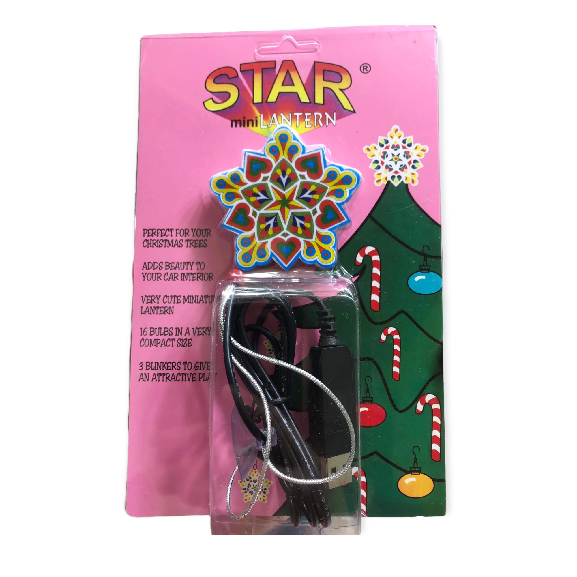Philippine Star Mini Car Lantern - Mini Parol - USB PLUG 200 G
