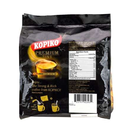 Kopiko - Instant 3 in 1 Black Coffee Mix - 30 Count Per Bag