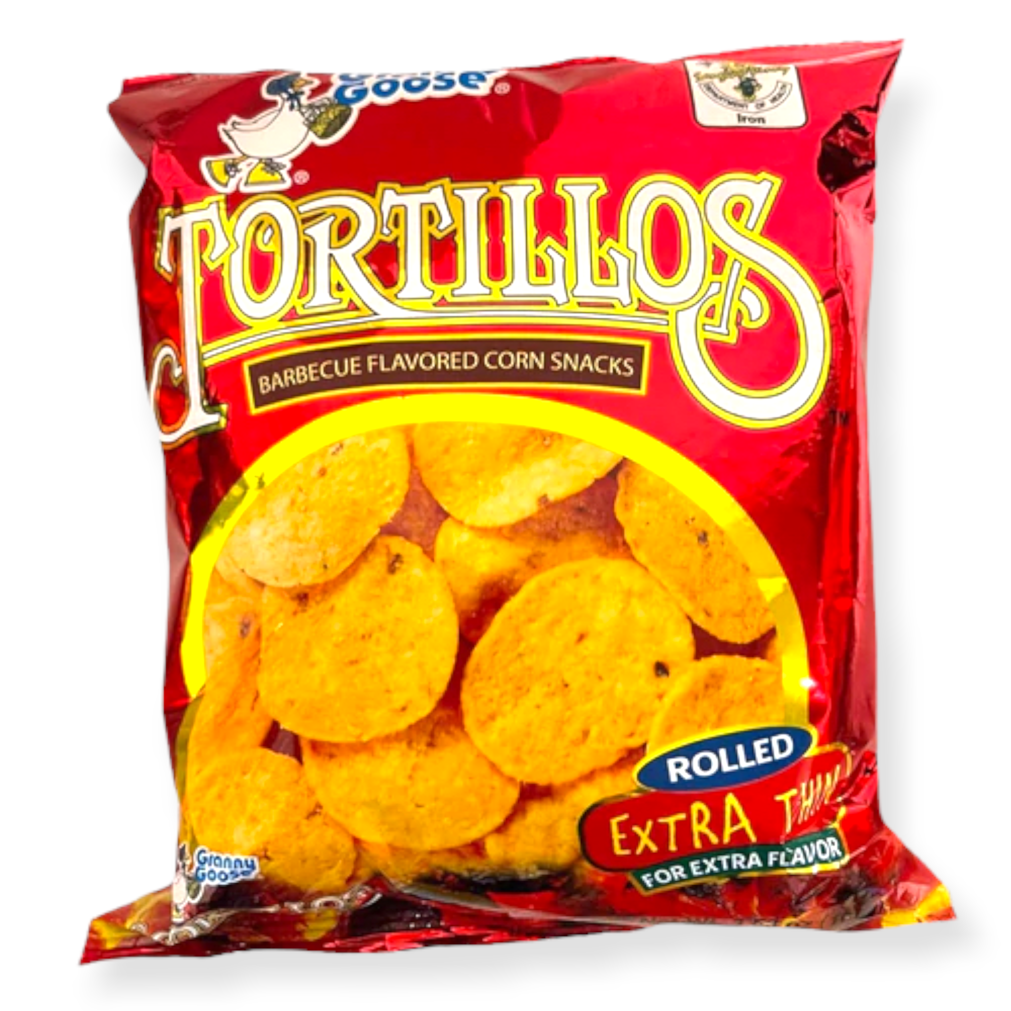Granny Goose Tortillos - Barbecue Flavored Corn Snacks - RED