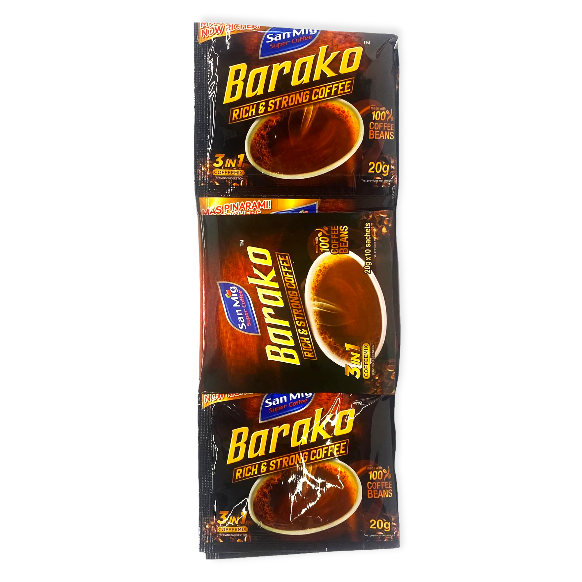 San Mig - Super Coffee - Barako - 3 in 1 Coffeemix - 10 Sachets - 200 G