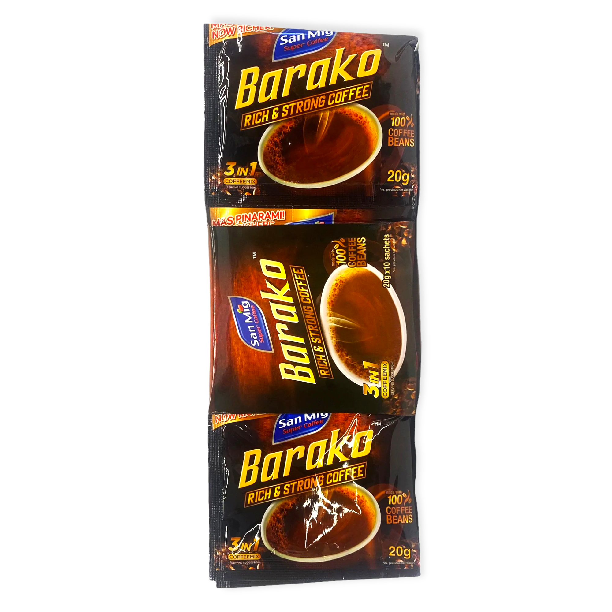 San Mig - Super Coffee - Barako - 3 in 1 Coffeemix - 10 x 20g