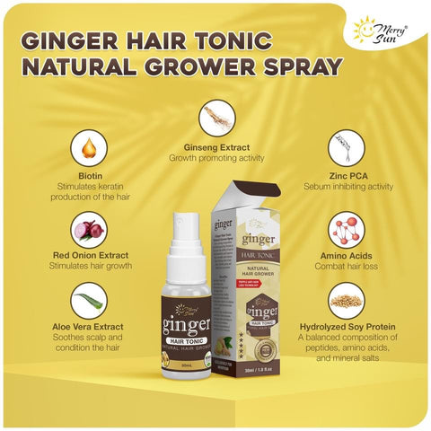 Merry Sun - Ginger Hair Tonic Natural Grower Spray 30ml