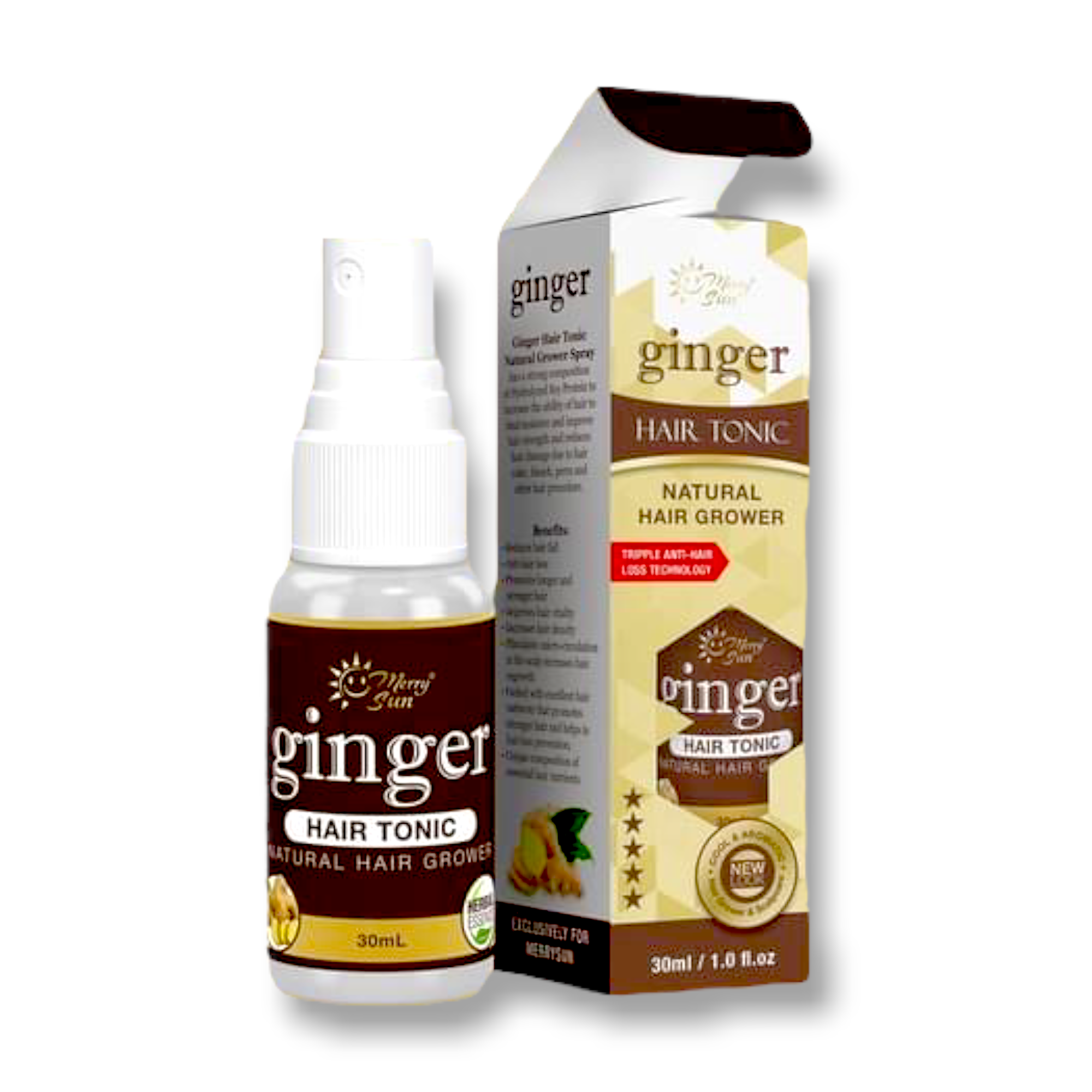 Merry Sun - Ginger Hair Tonic Natural Grower Spray 30ml