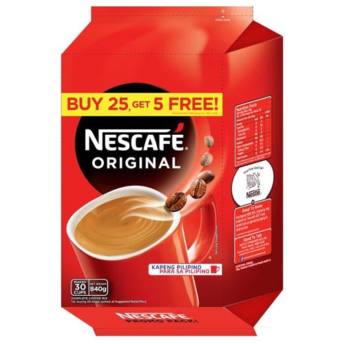 Nescafe - Original Coffee Mix - Kapeng Pilipino - 30 Pack Sachet Servings - 840 G